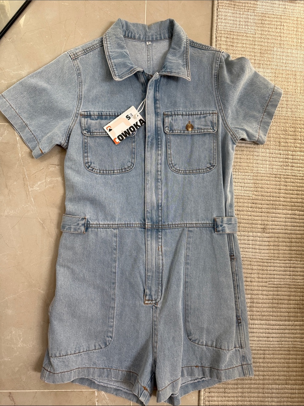 Light Blue Denim Romper